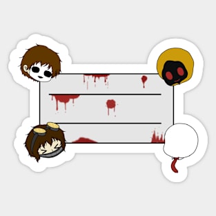 cute creepypasta sticks Sticker